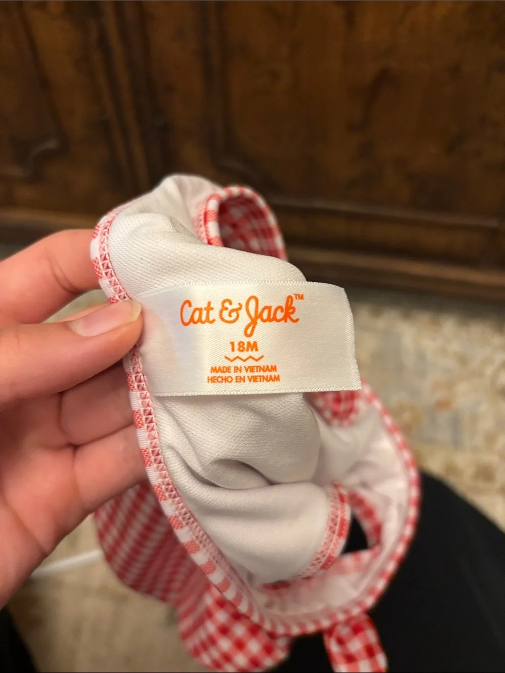 Cat & Jack Red Gingham Baby One-Piece Swimsuit